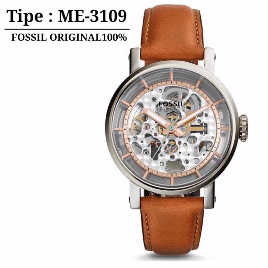 Diskon Jam Tangan Wanita Fossil ME3109 - ME 3109 Automatic Strap Leather Jam Tangan Wanita Mewah Lim
