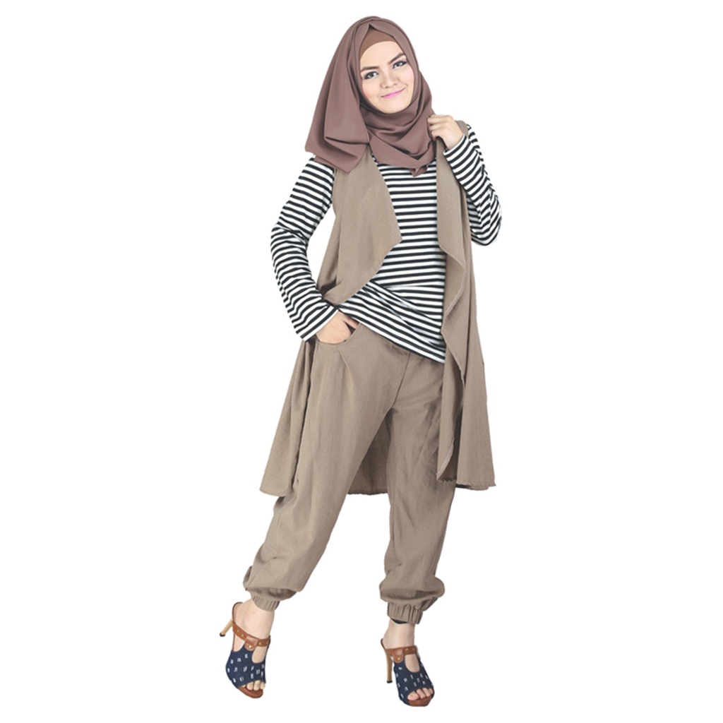 baju muslim wanita trendy / busana muslim perempuan / setelan baju  muslim wanita trendy RNY124