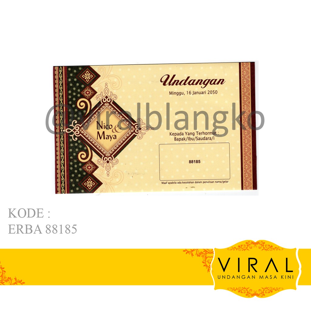 Blangko Undangan Erba 88185 Isi 100 Harga Murah