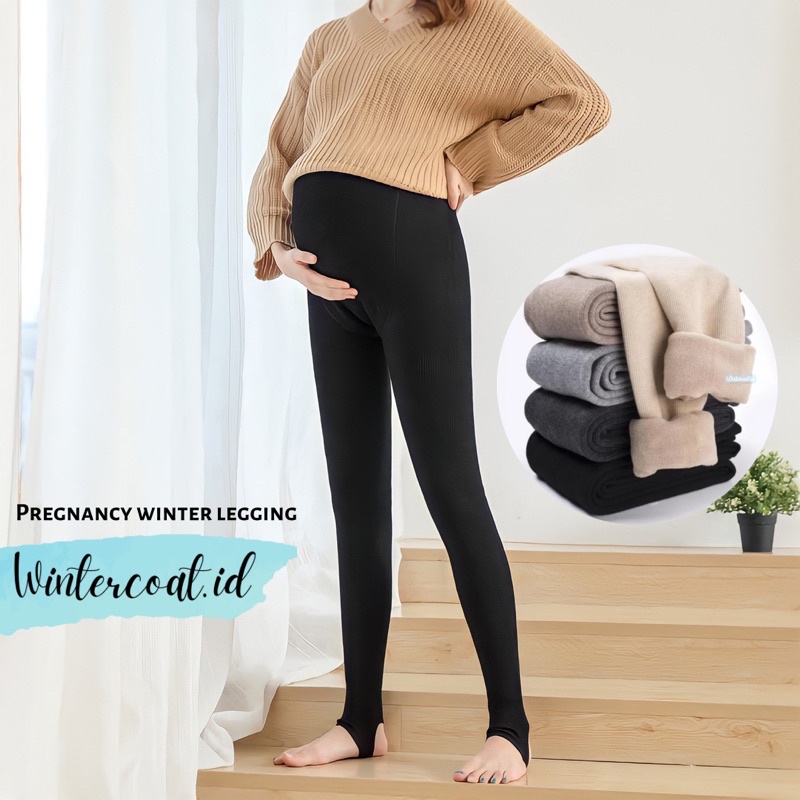 Celana winter legging pregnancy wanita hamil musim dingin import hangat