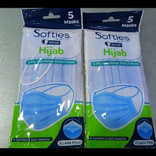 SOFTIES MASKER DAILY MASK HEADLOOP ISI 5 PCS HIJAB