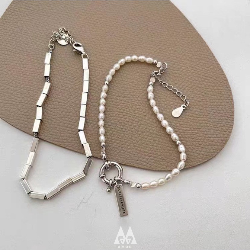 Set Gelang Mutiara Bahan stainless steel Untuk Wanita