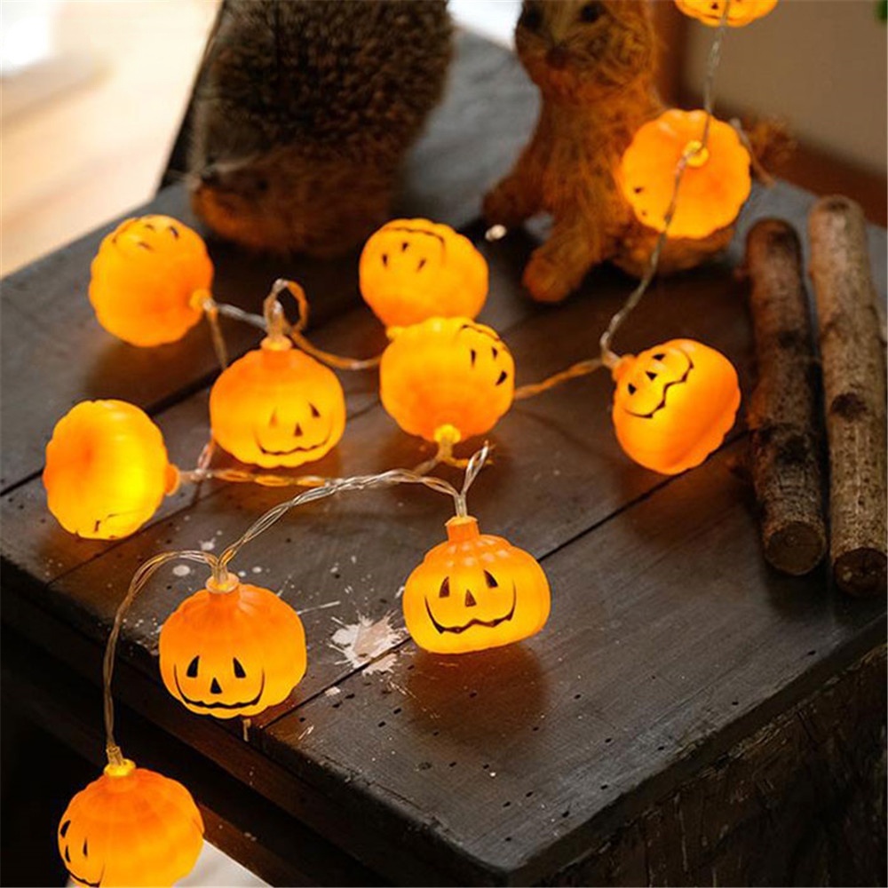 Lampu Tumblr LED Model Labu Halloween Panjang 1 / 3m Tenaga Baterai Untuk Dekorasi DIY/Hot Sale