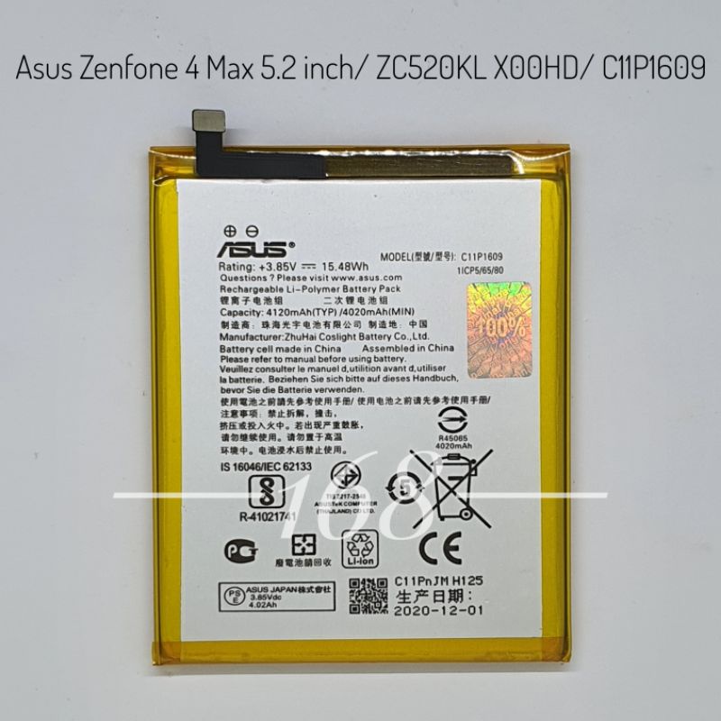 Baterai Batre Asus Zenfone 4 Max 5.2 inch ZC520KL X00HD Batere Asus C11P1609 Original