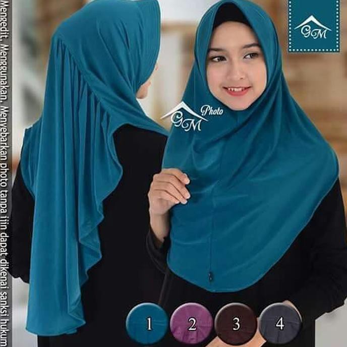 turun harga!! MURMER MURAH JILBAB HIJAB LANGSUNG INSTAN BERGO LAZMI POLOS PET ANTEM murah