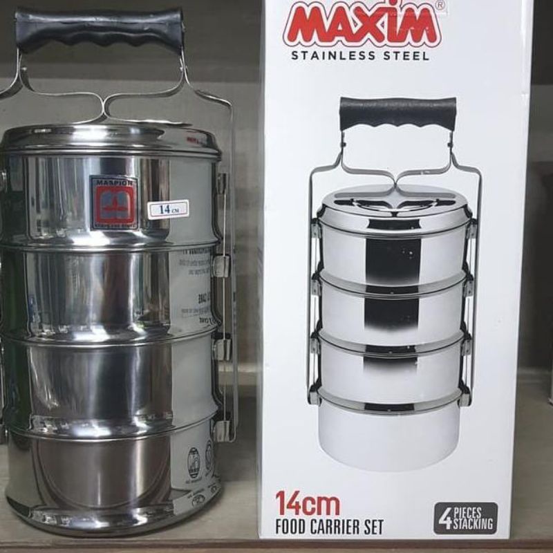 MASPION MAXIM RANTANG SUSUN FOOD CARRIER 2 dan 3 SUSUN 14CM STAINLESS STEEL