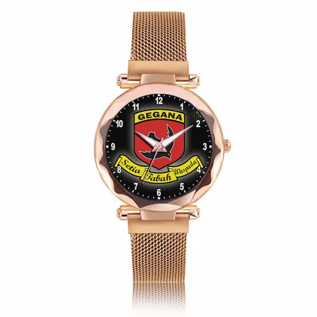 Jam Tangan Wanita Custom - LOGO GEGANA Free Box &amp; Batre Cadangan