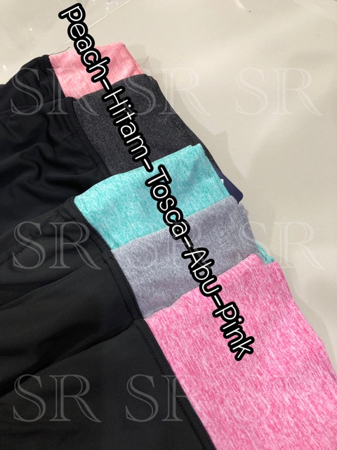 Celana Senam Olahraga Wanita Legging Hotpants Premium Nylon Import