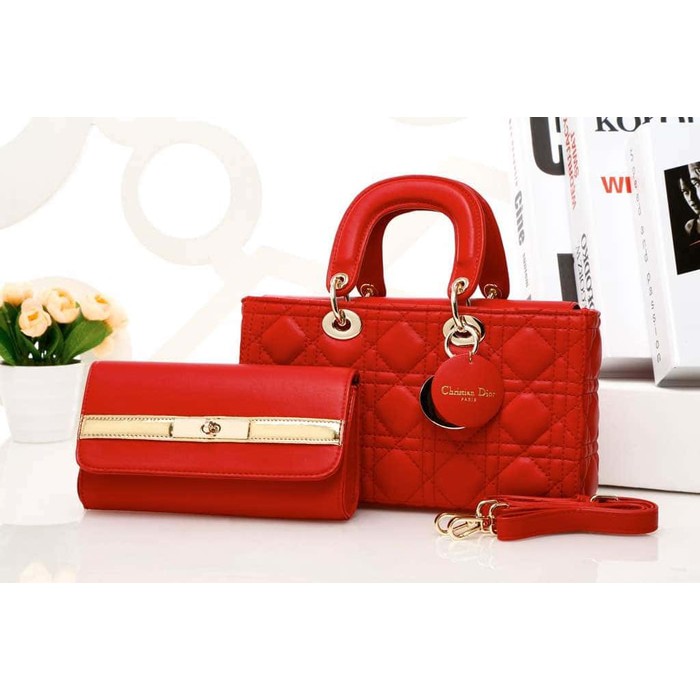 Tas Kerja Wanita / Handbag / Shoulder Bag Tas Dior Import Set D7758