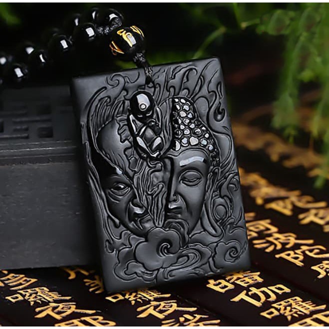 KALUNG BUDDHA & DEMON BLACK OBSIDIAN K074
