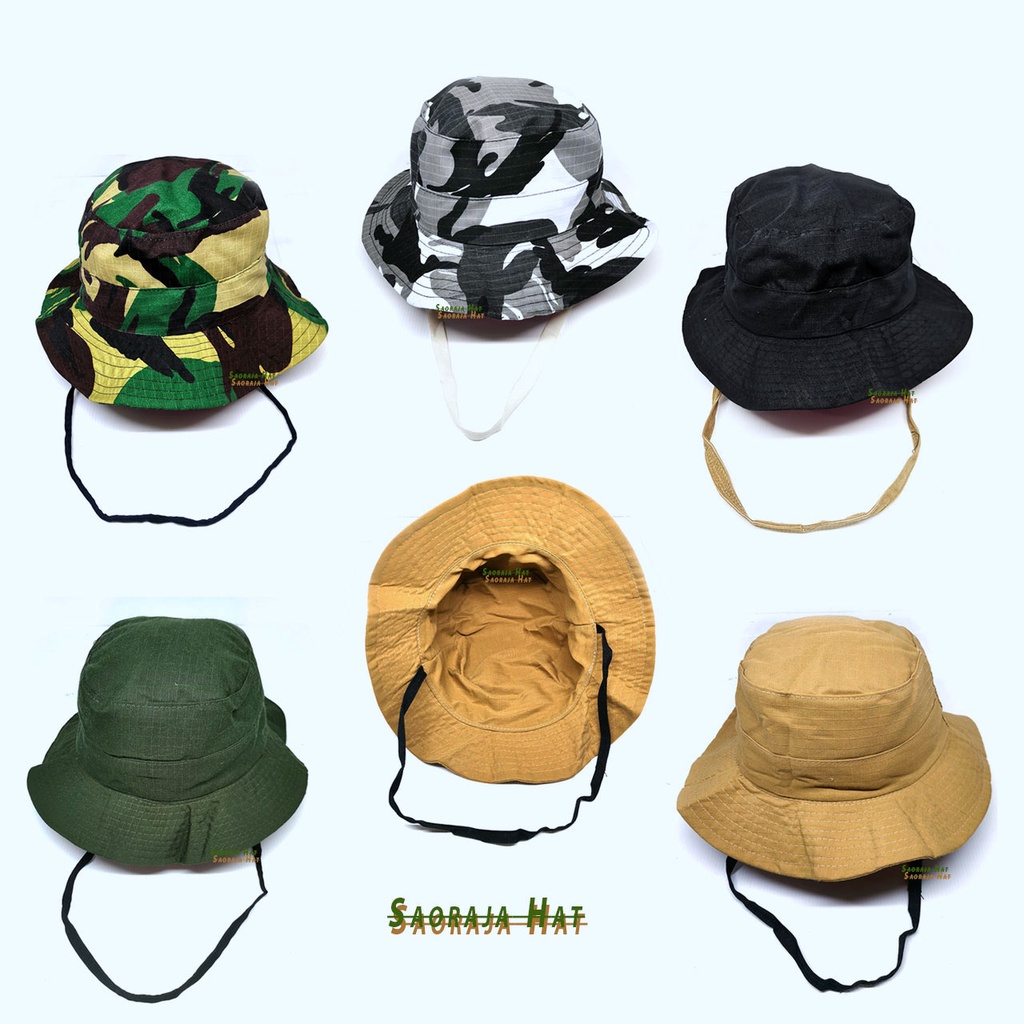 Topi Gunung Bucket Rimba Hiking Camping Lapangan Outdoor Pria wanita Dewasa