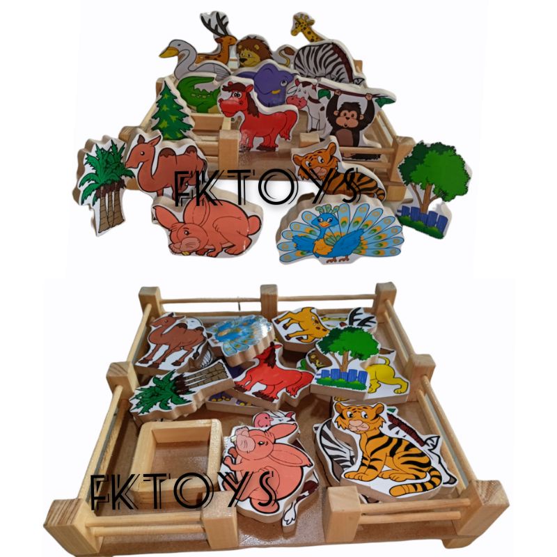 Balok  Kebun Binatang-mainan edukasi