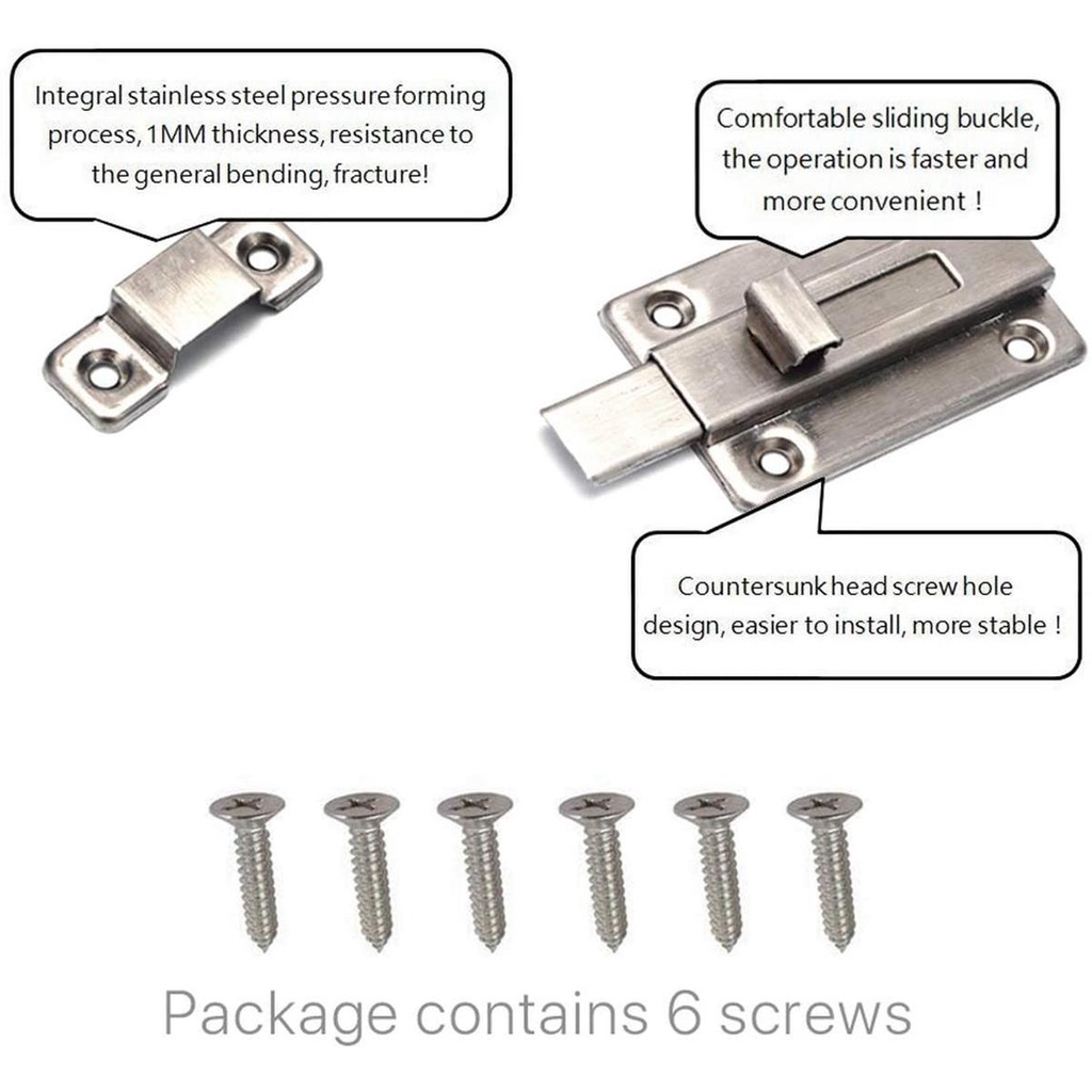 [Elegan] Kunci Gudang Kamar Tidur Kamar Mandi Slide Kabinet Catches