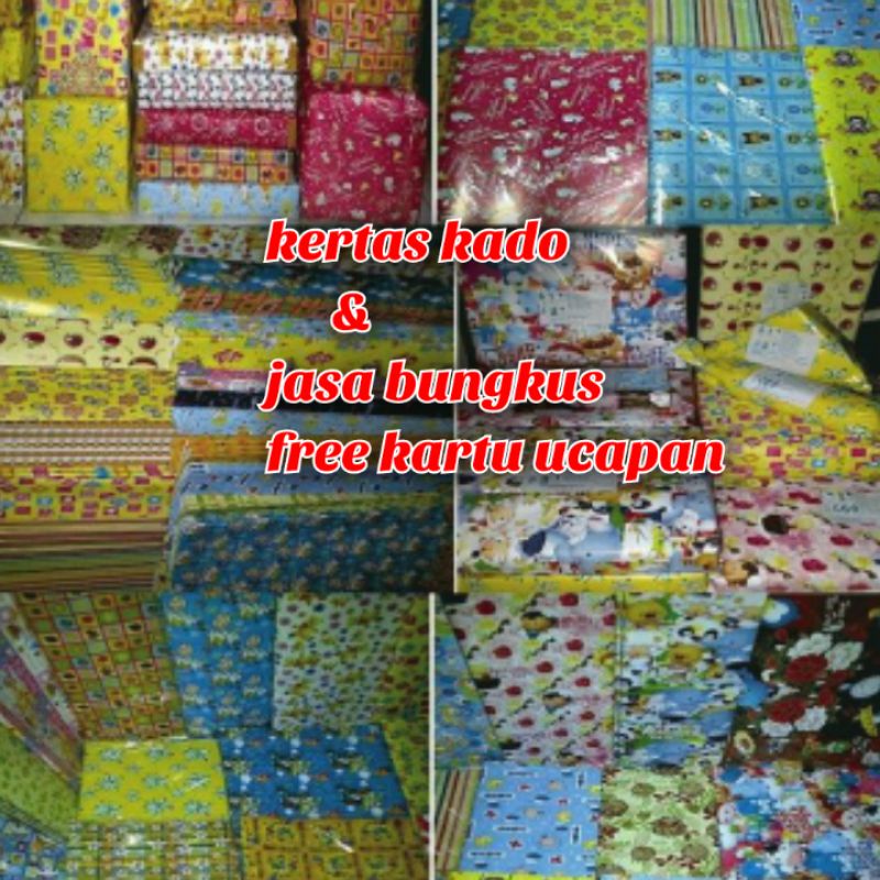 

kertas kado dan jasa bungkus free kartu ucapan