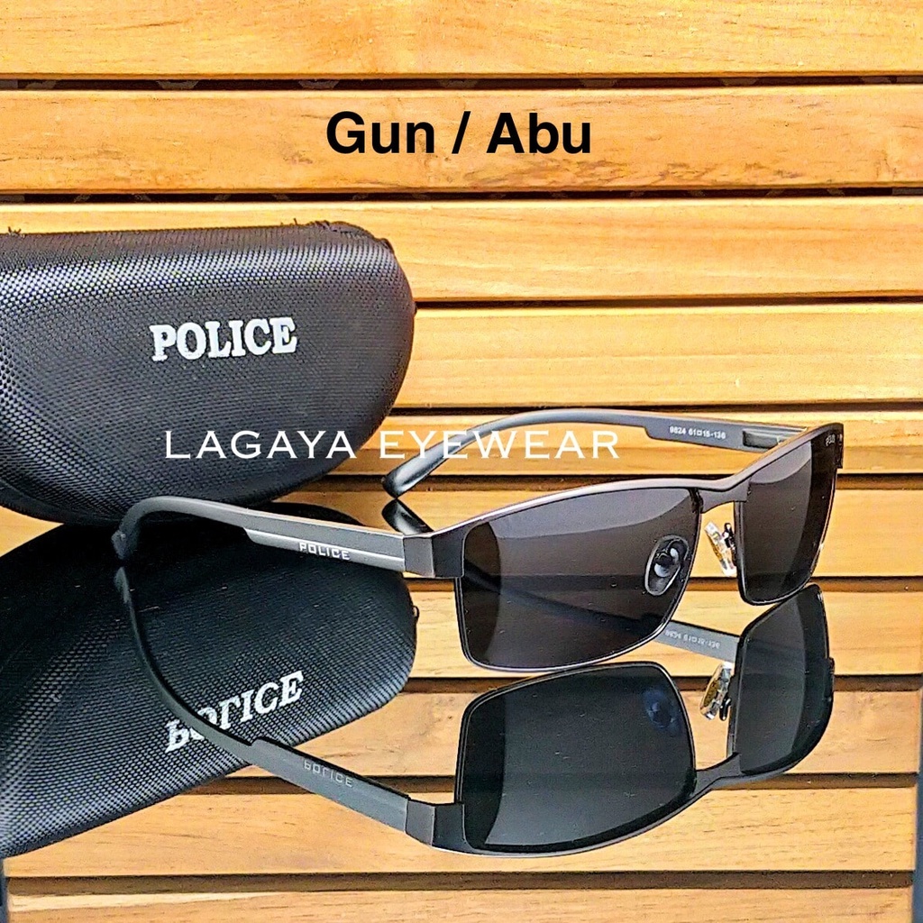KACAMATA SPORT POLICE P24 ORIGINAL LENSA POLARIZED PREMIUM FRAME FULL TITANIUM PAKE PER PEGAS