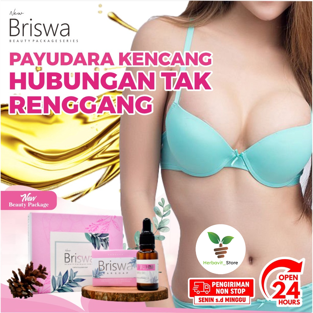 New Briswa - Beauty Package Paket Minyak Bulus Premium &amp; Sabun Briswa Body Soap 3x Lebih Berkhasiat Pengencang &amp; Pembesar Payudara