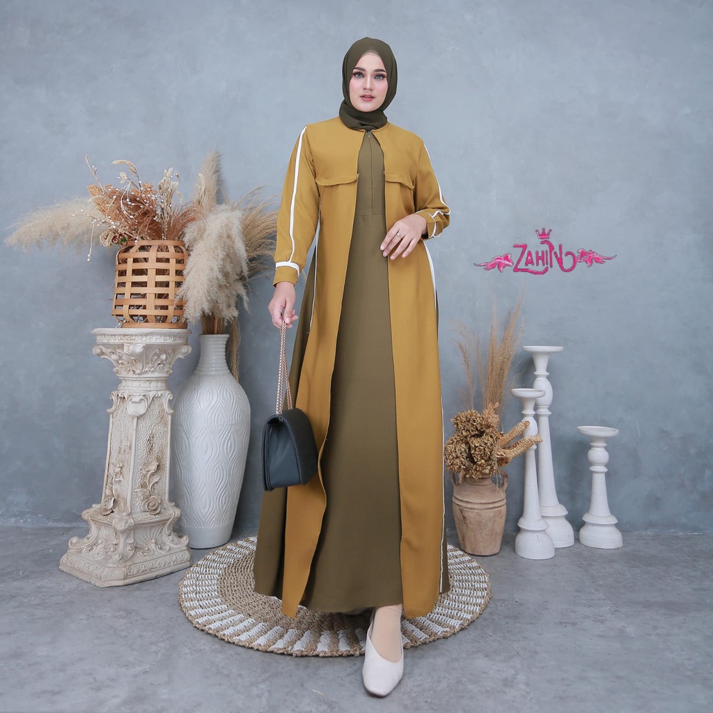 DRESS AZAHRA BRUKAT DAN MANDA LIST PUTIH ORI ZAHIN ITYCREPE HQ