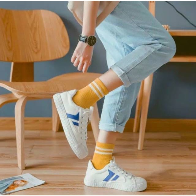 ✅COD [BBS] KaosKaki Panjang Motif Garis Kaoskaki Olahraga Diatas Mata Kaki Import Murah