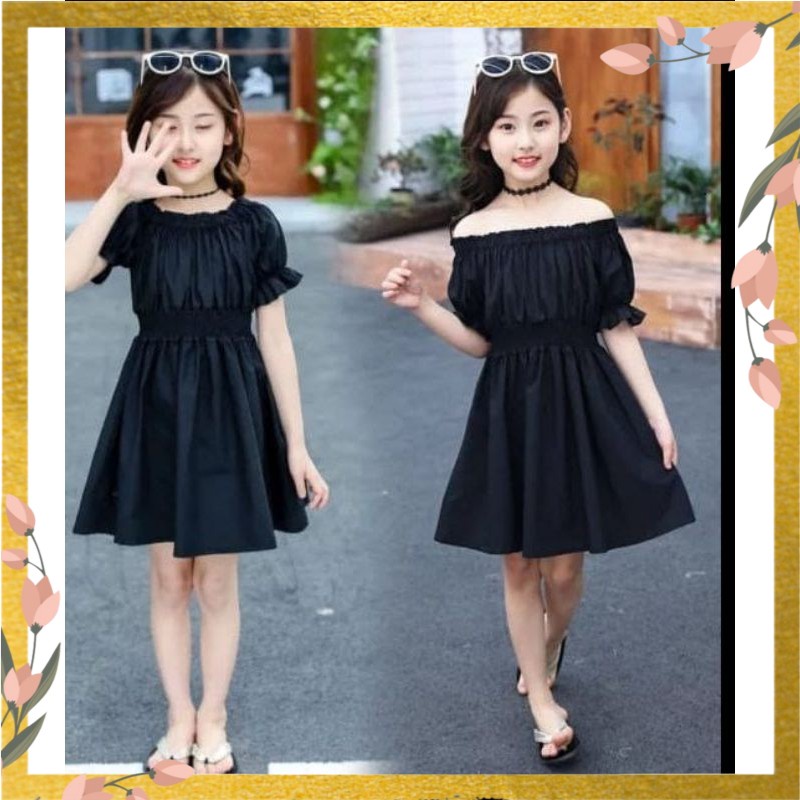 Dress Anak Perempuan 7 8 9 10 Tahun-Baju Anak Korea Cewek Bahan Ardila Crep
