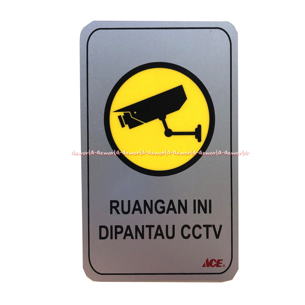 Ace Sticker Ruangan ini Dipantau CCTV stiker Abu abu Grey Stiker Kamera Pengawas Kris Krisbow Tanda CCTV Kamera Pengawas