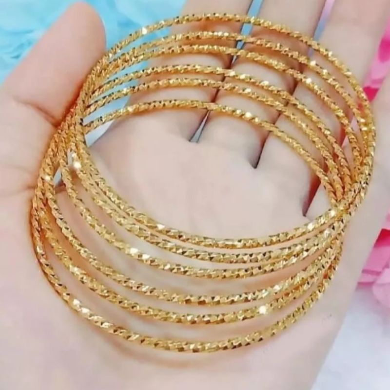 Gelang Keroncong Dewasa Titanium Ulir isi 6 Pcs Anti Luntur