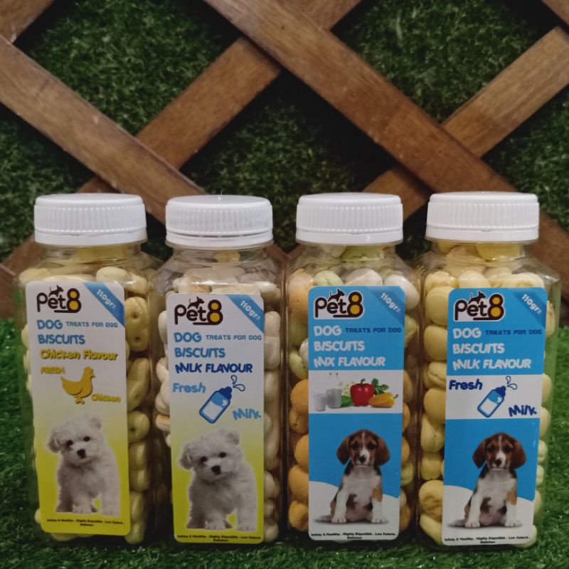 Pet8 Dog biscuits ball 110gr / Biskuit untuk anjing puppy maupun adult