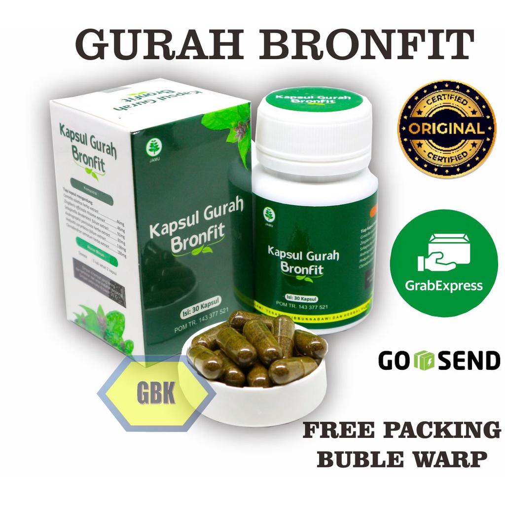 GURAH BRONFIT Naturafit Melegakan Saluran Pernafasan Asma Sesak Nafas Bronkitis - 50 Kapsul