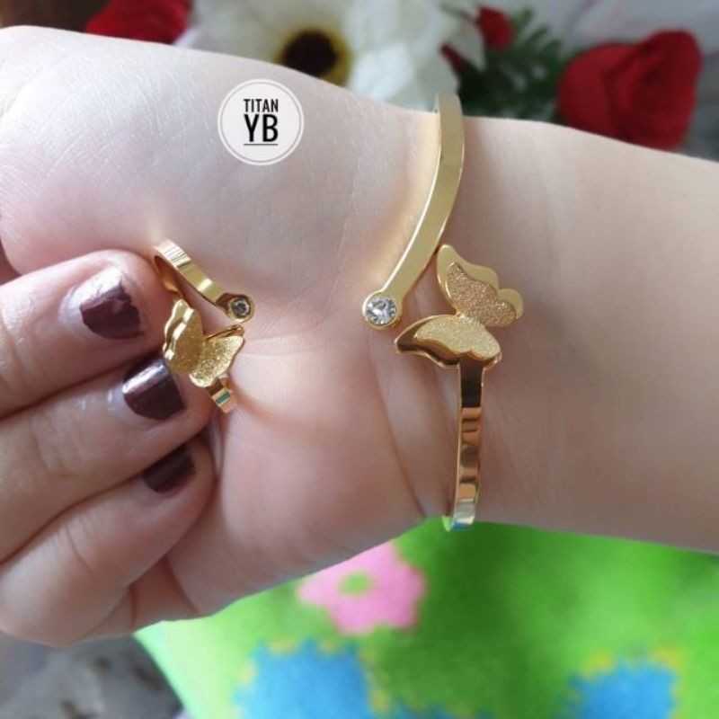 SET GELANG DAN CINCIN TITANIUM