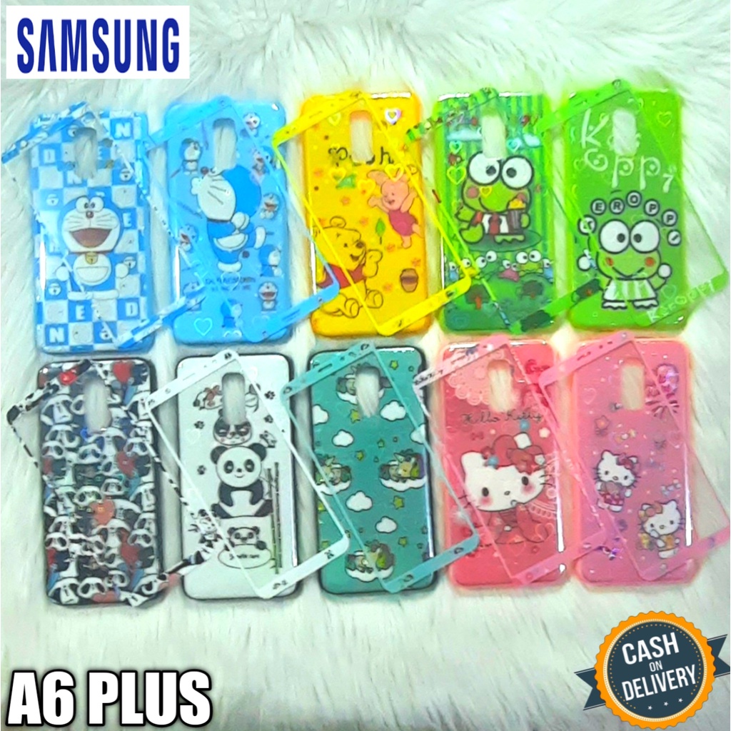 Softcase Samsung A6 PLUS Case+Temper glass Jelly Glossy