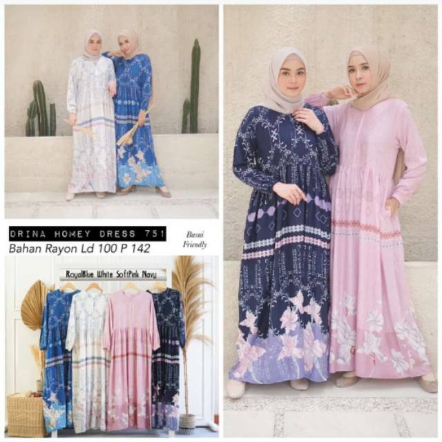 [REAL PICTURE] DRINA HOME DRESS RAYON TANAH ABANG PGMTA METRO GROSIR SUPPLIER KONVEKSI JUAL HARGA MO