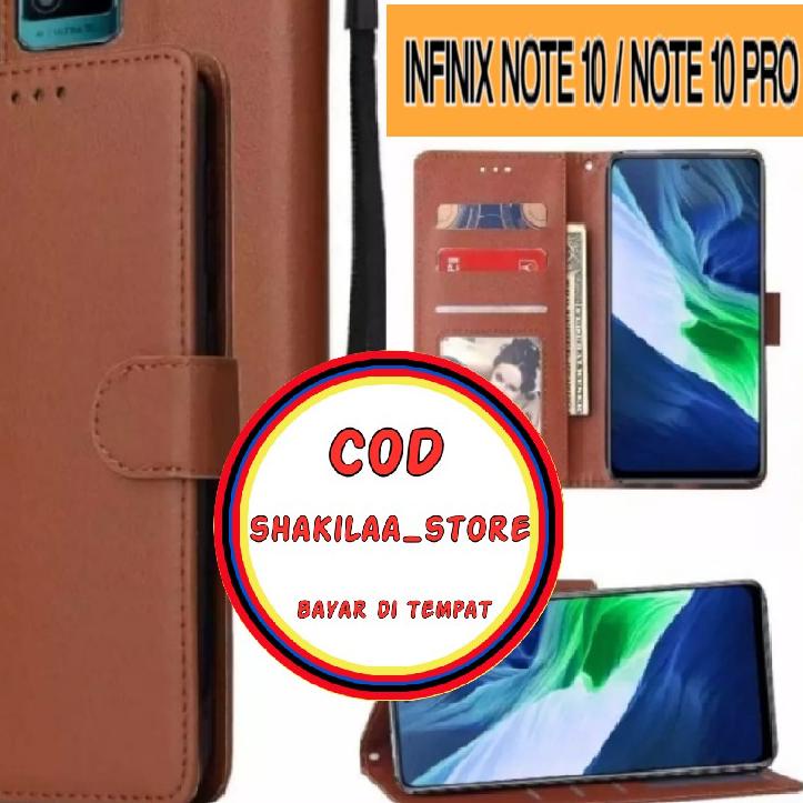 ➣ CASE FLIP CASE KULIT FOR INFINIX NOTE 10 / NOTE 10 PRO - CASING DOMPET-FLIP COVER LEATHER-SARUNG HP ☺