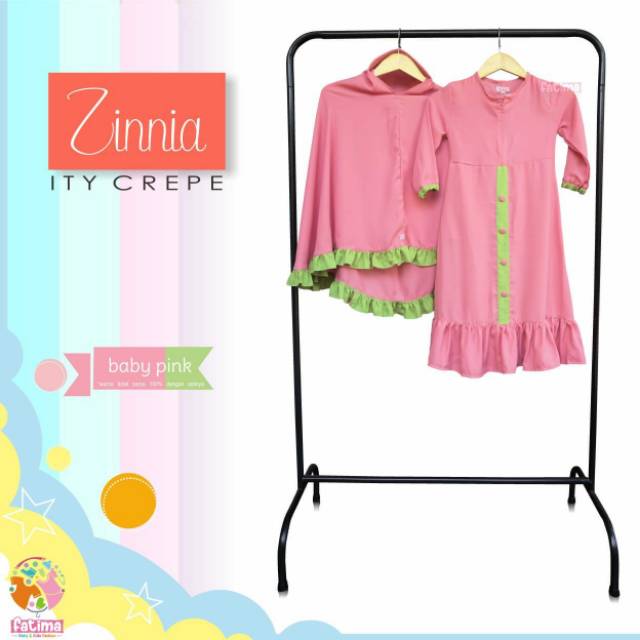 Gamis Anak Set Cadar Fatima Zinnia Fathayaat Baby Pink 2 - 7 tahun