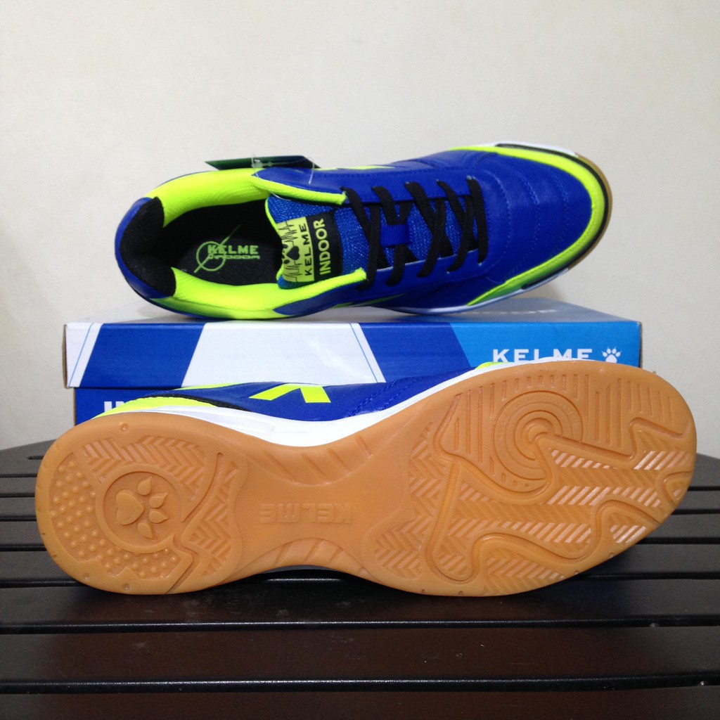 Sale Sepatu Futsal Kelme K-Strong Royal Blue Lime 55787 Original BNIB