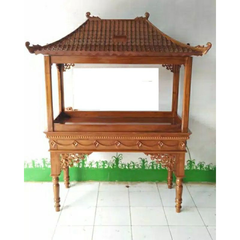 MEJA AQUARIUM KAYU JATI JEPARA