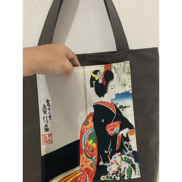 ToteBag tas geisha jepang lukisan tradisional kimono