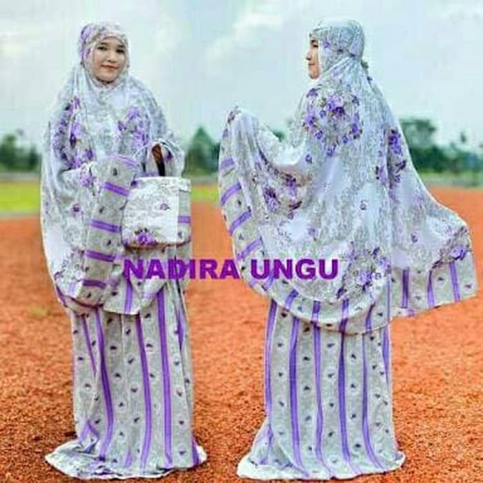 pakaian Gaun muslim ibu islami sdf mukena emak NADIRA UNGU / baju wanita hijab muslim syari maxi unt