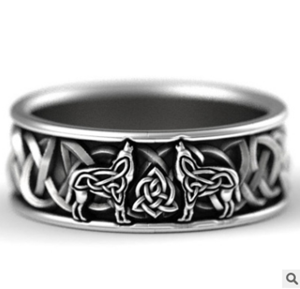 Cincin Desain Serigala Bajak Laut Mitologi Giant Wolf Fenrir