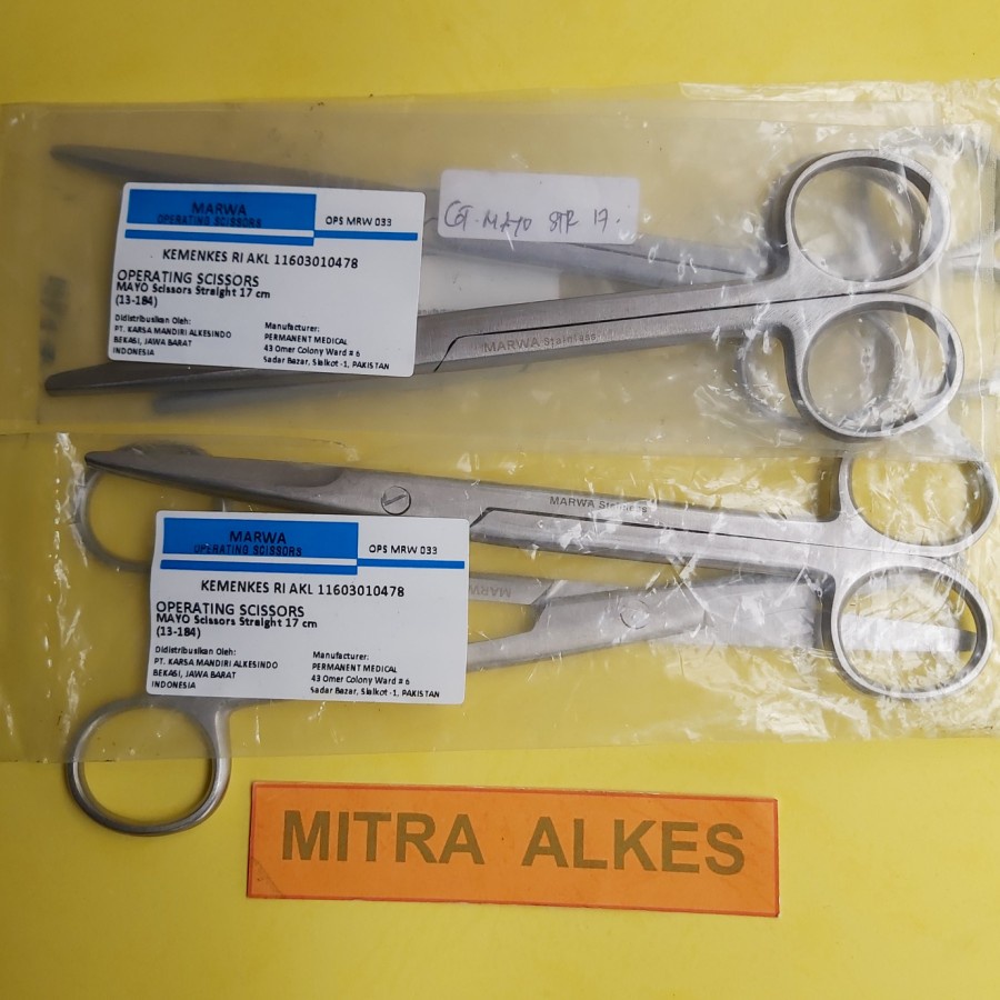 Gunting Mayo Lurus 17cm. MAYO Scissors Straight 17 cm. Gunting IUD 17cm.