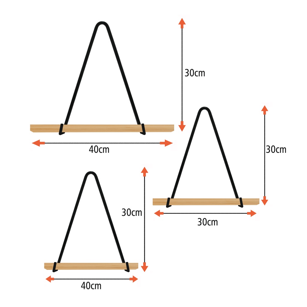 RAK DINDING TEMPEL 40X15 Rak Minimalis Gantung Kayu floating shelf wall grid dekorasi