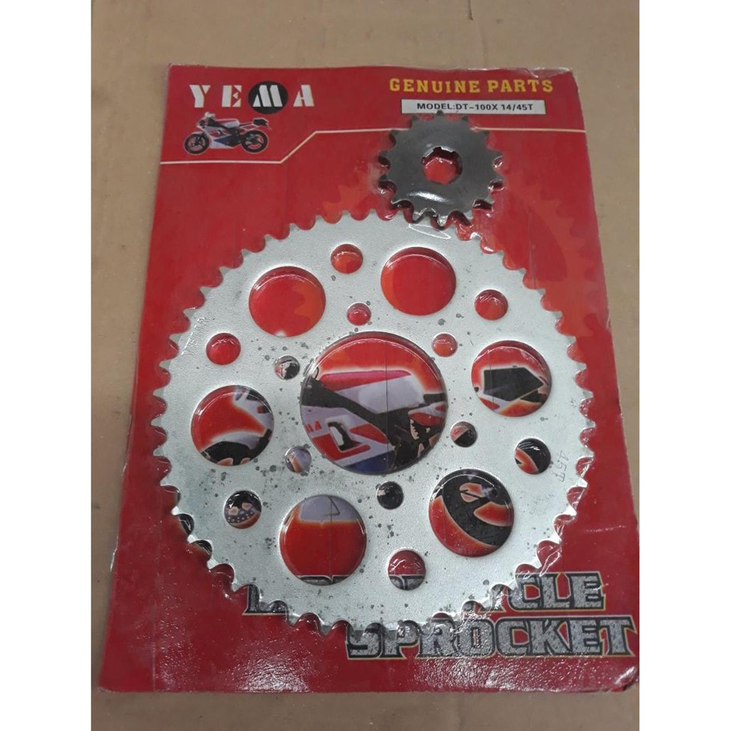 GEAR SET GER  DT 100 YAMAHA 45  BELAKANG DEPAN 14