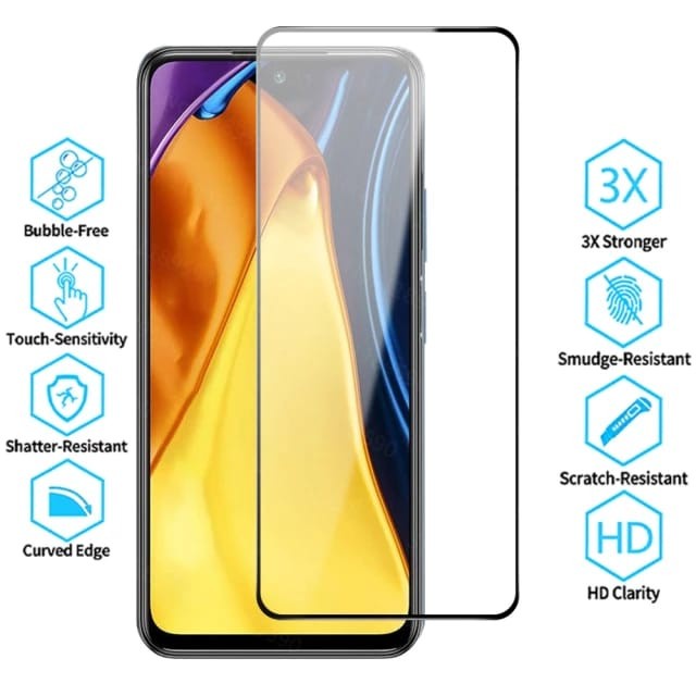 POCO M5 M5s / M4 PRO 4G / M3 / M3 PRO 5G TEMPERED GLASS 9D FULL COVER ANTI GORES KACA