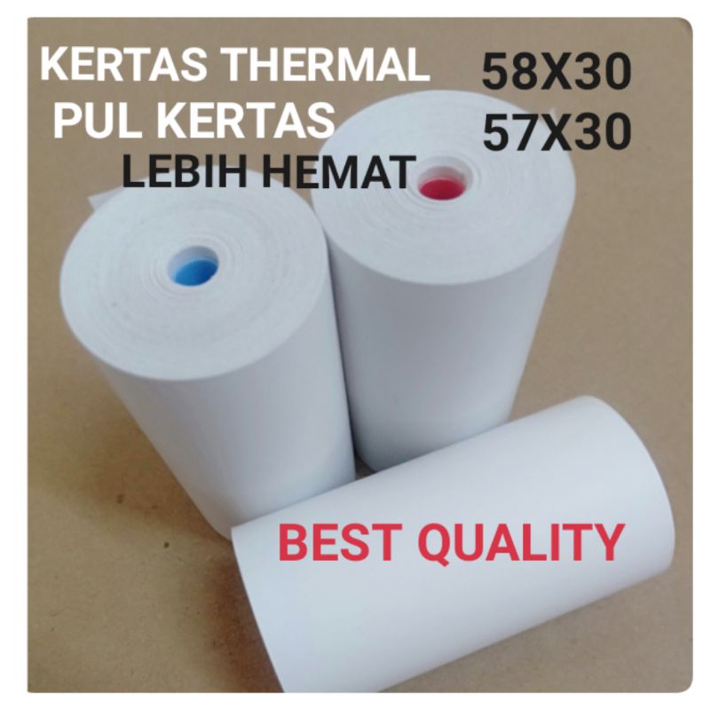 Kertas thermal EDC 58X30/57X30 cocok untuk semua jenis mesin printer mini