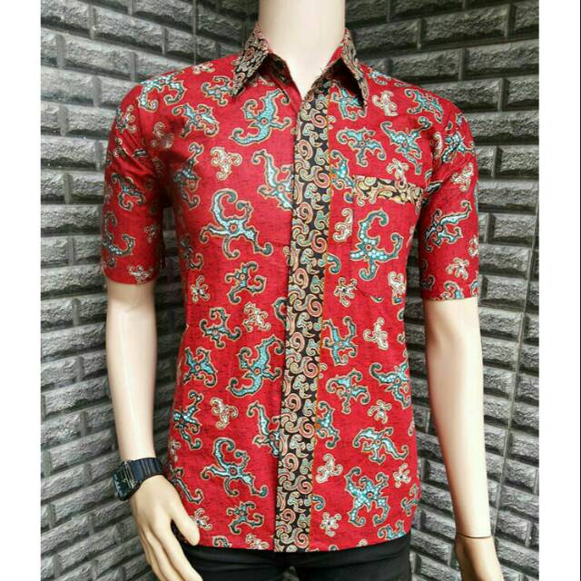 DISTRO Batik HRB026 FASHION Kemeja formal Pende Pekalongan Padi M L Xl Sogan Tulis Halus Kemeja Bati