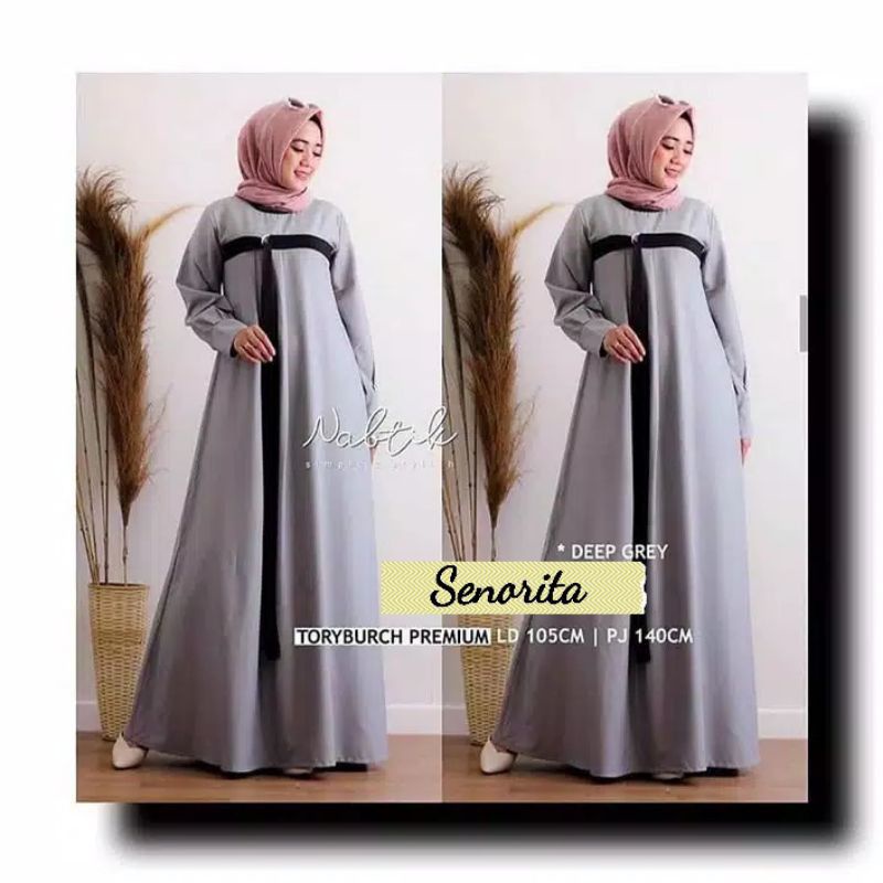 Senorita Maxi - Bisa COD Baju Gamis Maxi Maxy Dress Busui Wanita Perempuan Muslim Tangan Lengan Panj