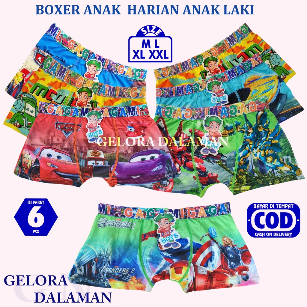 6 Pcs Celana Dalam Anak Boxer Anak Laki Laki Pakaian Dalam Termurah