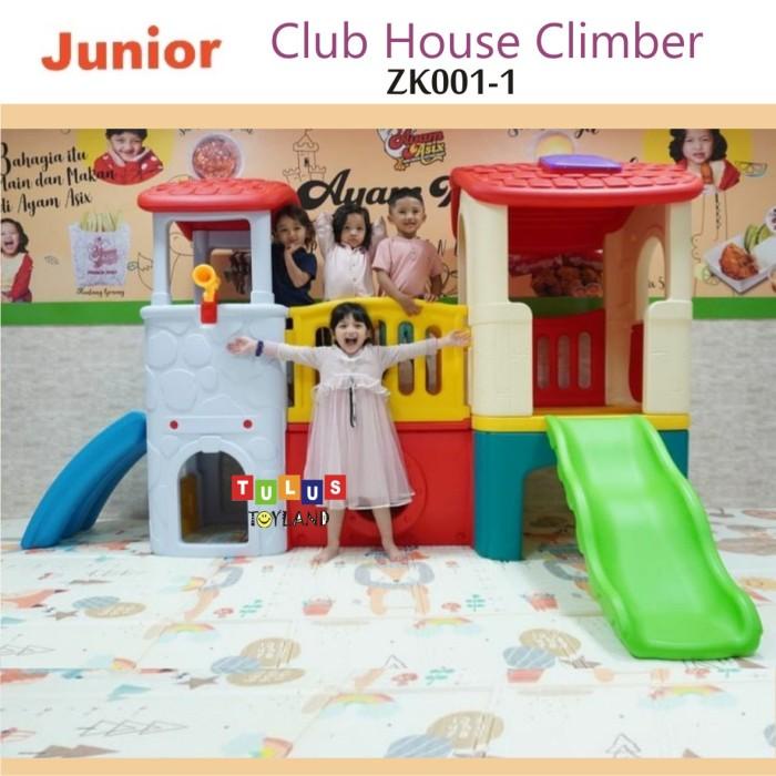 Luar Ruang Perosotan Junior Club House Climber Playground Playhouse Slide