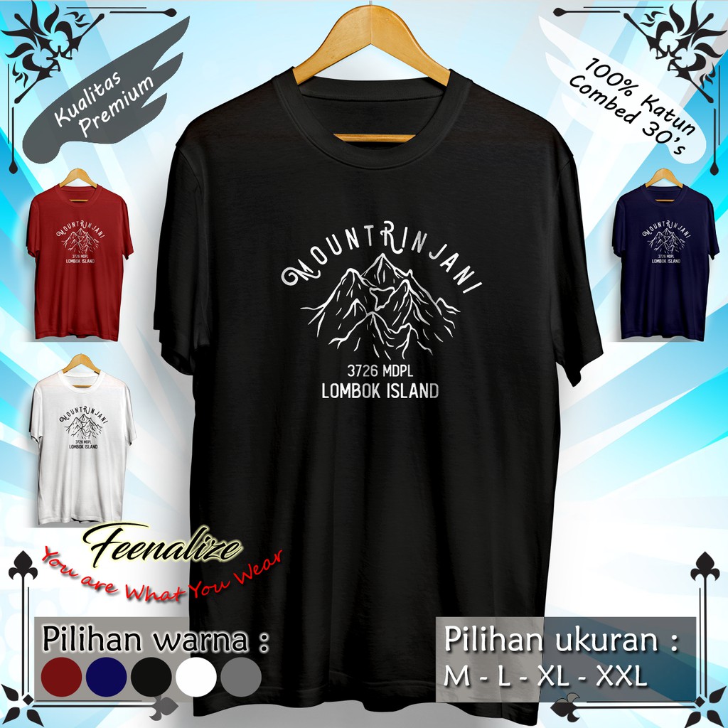 BAJU PRIA OUTDOOR MOUNT RINJANI KAOS DISTRO LOMBOK ISLAND