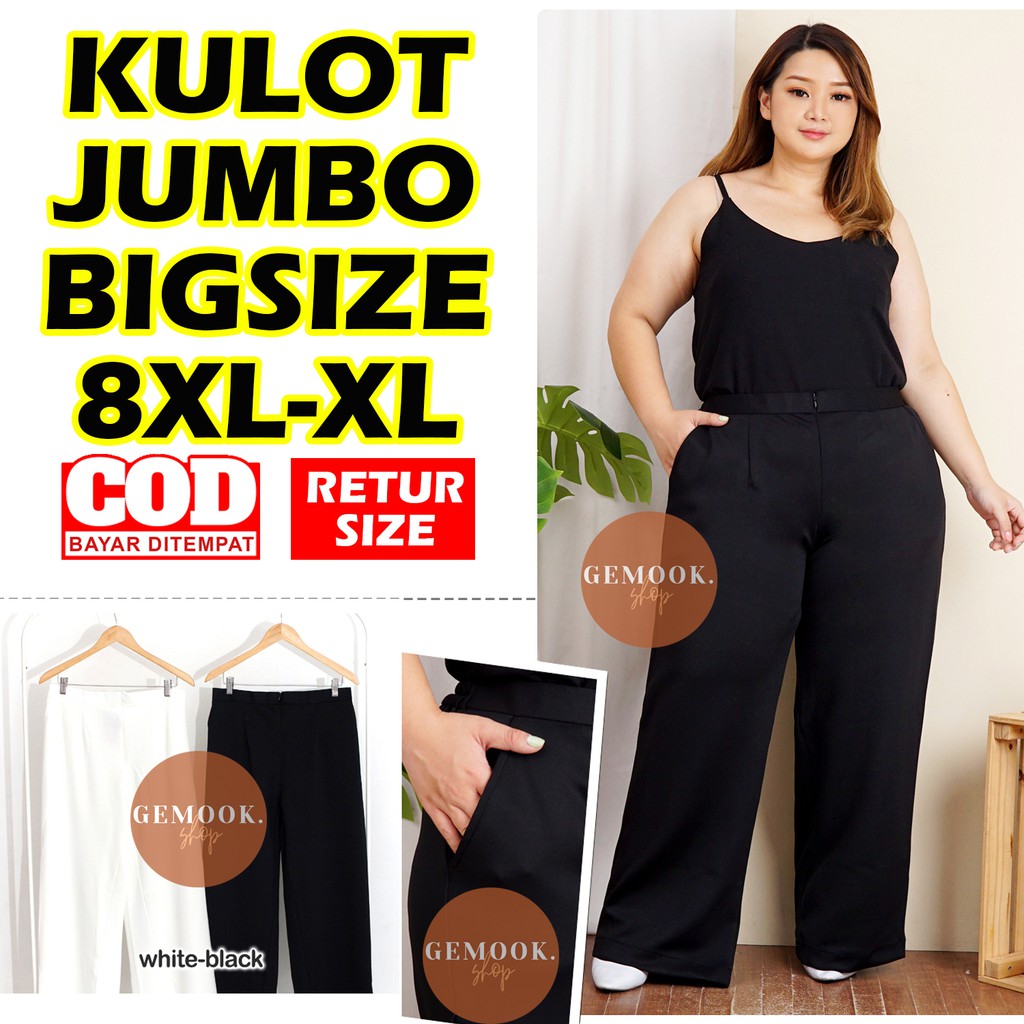 Celana Bahan KULOT LEBAR Wanita Super Jumbo Big Size Baggy Pants  BIGSIZE PANTS