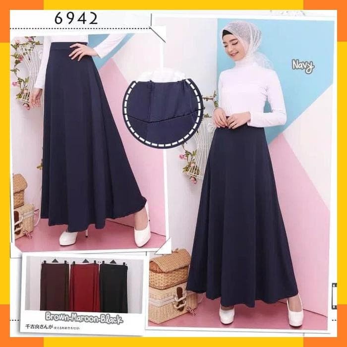TERBARU    ROK JUMBO JERSEY ROK PANJANG SPANDEK JERSEY JUMBO WANITA