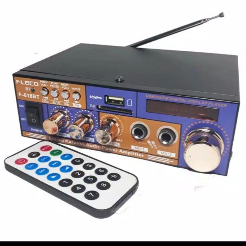 POWER AMPLIFIER BLUETOOTH FLECO F-618BT - AMPLI FLECO F-618BT - AMPLI KARAOKE
